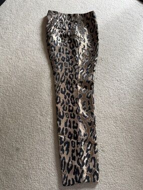 Vince Camuto Leopard Print Pants - Gold & Black jacquard